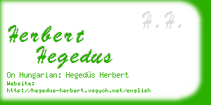 herbert hegedus business card